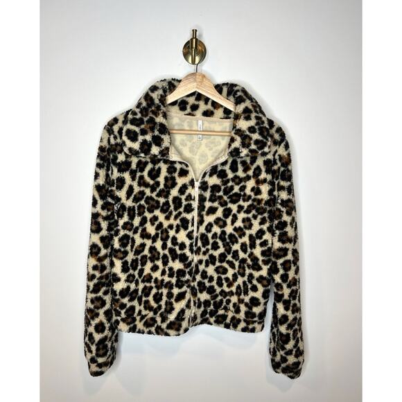 Z Supply Cheetah Animal Print Teddy Sherpa Jacket - Picture 1 of 4
